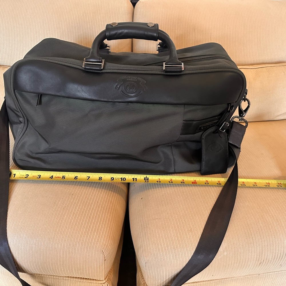Ghurka Black and Green Duffel Bag with Adjustable Strap